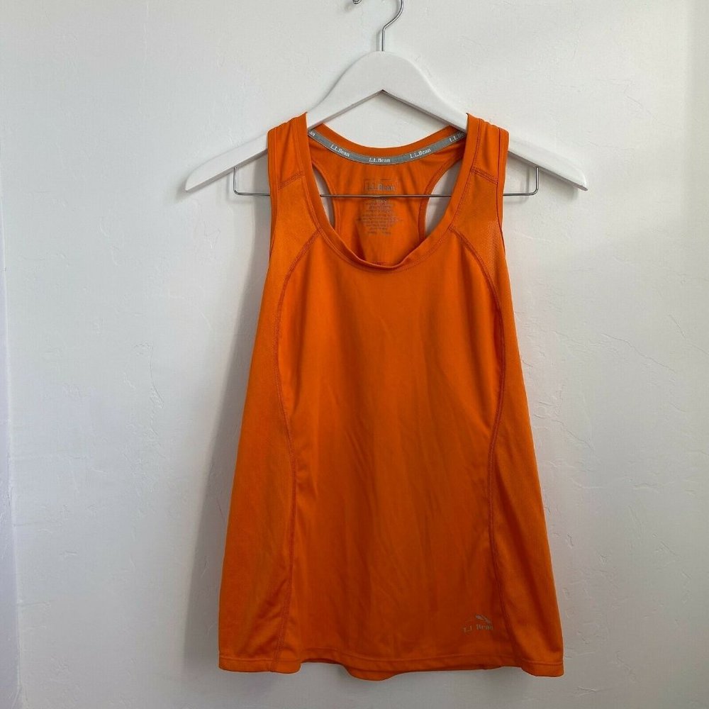 LL Bean Women's Sleeveless Athletic Workout Tank Top Orange Size S Racerback